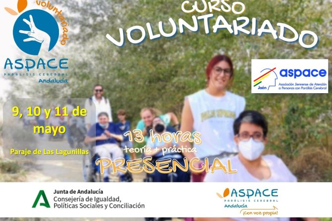 Abierta la inscripción para el curso de formación al voluntariado en ASPACE Jaén del 9 al 11 de mayo