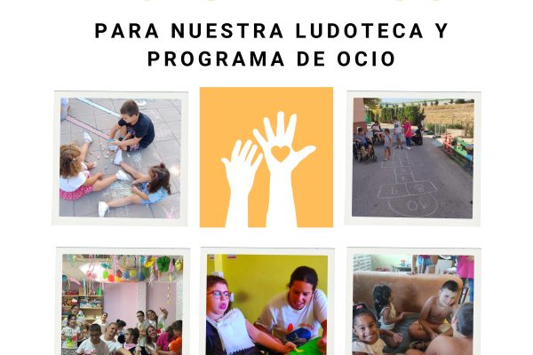 Necesitamos voluntarios para nuestra ludoteca y para el programa de ocio y tiempo libre